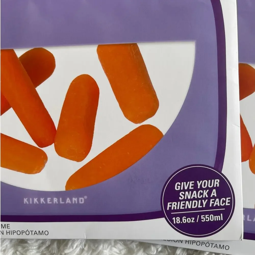 Hippo Zipper Snack Bags Reusable Medium Food Storage NEW Set of 2 Kikkerland
